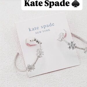 Kate Spade Gleaming Gardenia Silver Flower Hoops
